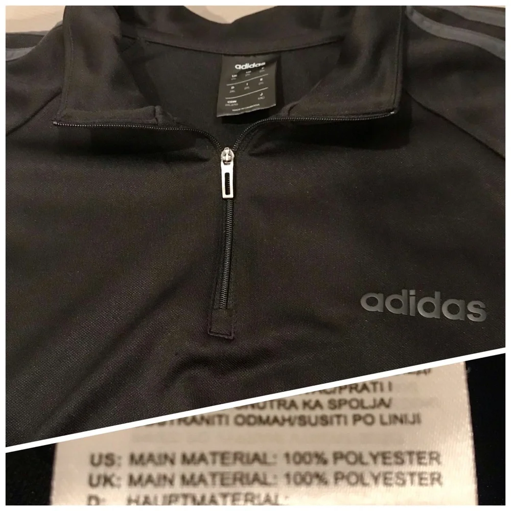 Adidas Climalite 2XL black quarter zip warm up track jacket - Picture 5 of 8
